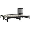 Pull-out Day Bed Black | Solid Pinewood Sofa Bed - HipoMarket