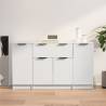 Stylish 3-Piece White Engineered Wood Sideboards | HipoMarket