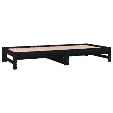 Pull-out Day Bed Black | Solid Pinewood Sofa Bed - HipoMarket