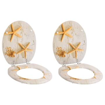 Toilet Seats with Lids 2 pcs MDF Sea Star | Hipomarket