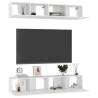 Stylish High Gloss White TV Cabinets - 4 pcs Set | HipoMarket