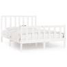 White Solid Wood Bed Frame 140x200 cm - Timeless Design