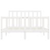 White Solid Wood Bed Frame 140x200 cm - Timeless Design