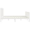 White Solid Wood Bed Frame 140x200 cm - Timeless Design