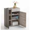 FMD Chest of Drawer - 2 Doors & 1 Drawer - Sand Oak & Lava Grey