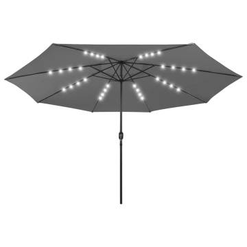 Outdoor Parasol with LED Lights - 400 cm Anthracite | HipoMarket