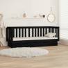 Stylish Black Day Bed 90x190 cm - Solid Pine Wood