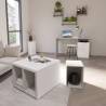 FMD Desk with 1 Drawer 123x50x76.5 cm Concrete and White Colour concrete grey 