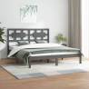 Bed Frame Grey Solid Wood Pine 150x200 cm King Size Colour grey Size 150 x 200 cm 