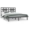 Grey Solid Wood Pine King Size Bed Frame - 150x200 cm