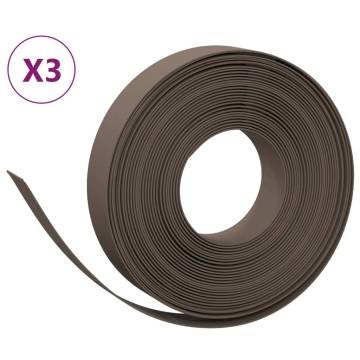 Garden Edgings 3 pcs Brown 10m Polyethylene - Durable & Flexible