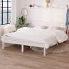 Bed Frame White Solid Wood Pine 150x200 cm King Size Colour white Size 150 x 200 cm 