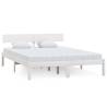 White Solid Wood Pine Bed Frame King Size 150x200 cm