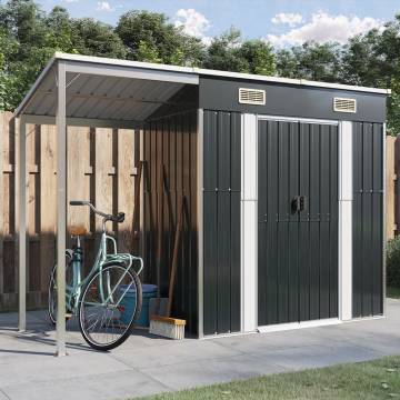 Garden Shed with Extended Roof Anthracite - Durable Steel Storage