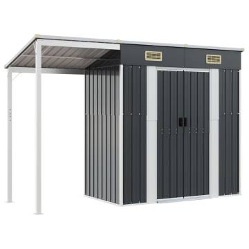 Garden Shed with Extended Roof Anthracite - Durable Steel Storage