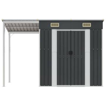 Garden Shed with Extended Roof Anthracite - Durable Steel Storage