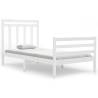 White Solid Wood Bed Frame 100x200 cm - Classic & Elegant