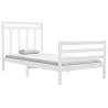 White Solid Wood Bed Frame 100x200 cm - Classic & Elegant