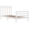 White Solid Wood Bed Frame 100x200 cm - Classic & Elegant