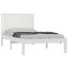 White Solid Wood Pine Bed Frame 100x200 cm | HipoMarket