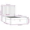 White Solid Wood Pine Bed Frame 100x200 cm | HipoMarket