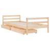 Kids Bed Frame with Drawers - Solid Pine Wood 90x190 cm