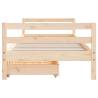 Kids Bed Frame with Drawers - Solid Pine Wood 90x190 cm