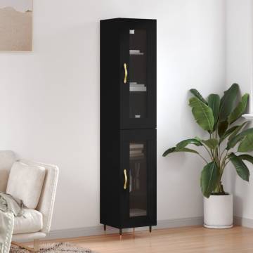 Stylish Highboard Black 34.5x34x180 cm | Hipomarket UK