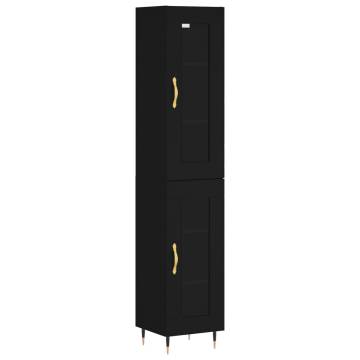 Stylish Highboard Black 34.5x34x180 cm | Hipomarket UK