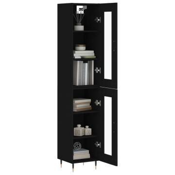 Stylish Highboard Black 34.5x34x180 cm | Hipomarket UK