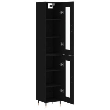 Stylish Highboard Black 34.5x34x180 cm | Hipomarket UK