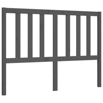 Grey Double Bed Frame with Headboard - Solid Pinewood | HipoMarket