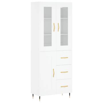 Elegant Highboard White 69.5x34x180 cm | Stylish Storage Solution