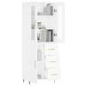 Elegant Highboard White 69.5x34x180 cm | Stylish Storage Solution