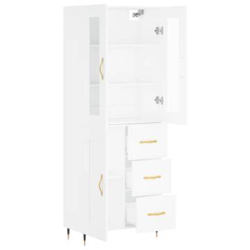 Elegant Highboard White 69.5x34x180 cm | Stylish Storage Solution