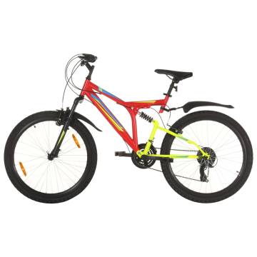 Mountain Bike 21 Speed 26 inch Wheel 49 cm Red - Hipomarket