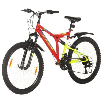 Mountain Bike 21 Speed 26 inch Wheel 49 cm Red - Hipomarket