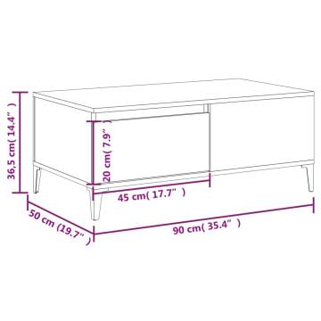 Concrete Grey Coffee Table 90x50 cm - Modern & Functional