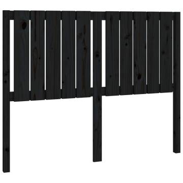 Stylish Black Pine Bed Headboard | 125.5x4x100 cm