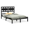 Stylish Black Solid Wood Bed Frame 140x200 cm | Hipomarket