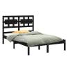 Stylish Black Solid Wood Bed Frame 140x200 cm | Hipomarket