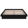 Solid Wood Black Bed Frame 120x190 cm Small Double - HipoMarket