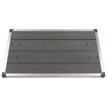 Outdoor Shower Tray WPC Stainless Steel 110x62 cm Grey