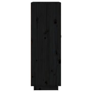 Trendy Black Wine Cabinet - Solid Pine Wood | HipoMarket