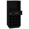 Trendy Black Wine Cabinet - Solid Pine Wood | HipoMarket