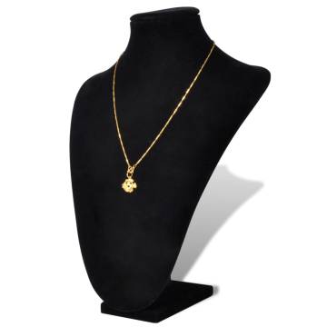 Elegant Flannel Jewelry Holder Necklace Bust - 2 Pcs Black