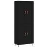 Stylish Black Highboard - Durable Engineered Wood | Hipo Market