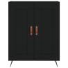 Stylish Black Highboard - Durable Engineered Wood | Hipo Market