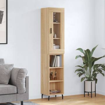 Stylish Highboard Sonoma Oak - 34.5x34x180 cm | Hipomarket