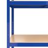 5-Layer Shelves - Blue Steel & Engineered Wood (3 pcs)